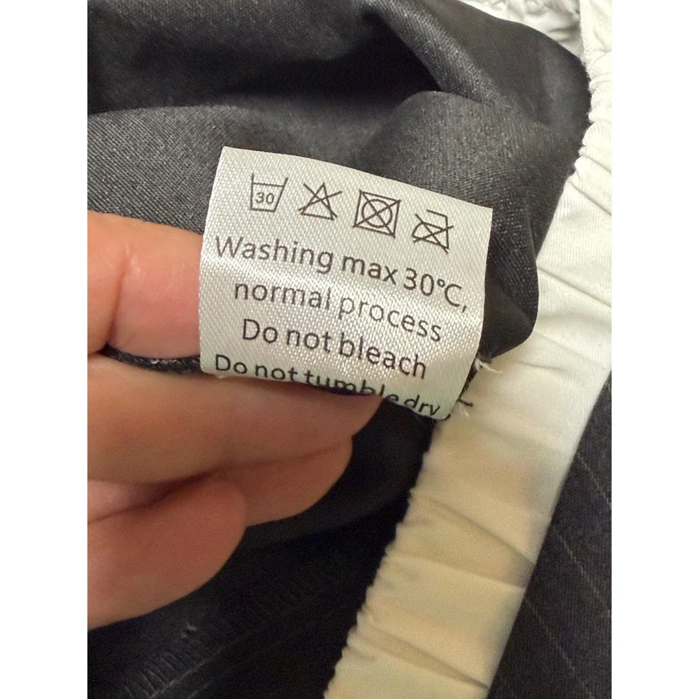 Emerson Lang Pinstripe Skort Gray XL Tailored Office Quiet Luxury EUC